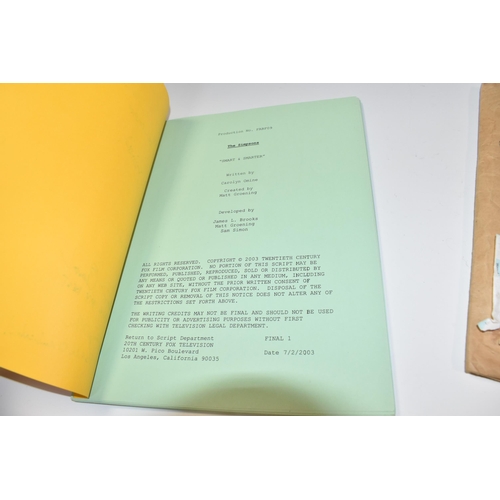 874 - A SIGNED PRODUCTION SCRIPT FOR THE SIMPSONS NO. FABF09 'SMART AND SMARTER' with a signed cover to in... 