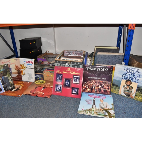 879 - FIVE BOXES AND LOOSE MUSIC RELATED ITEMS, to include over fifty CDs, music includes classical, brass... 