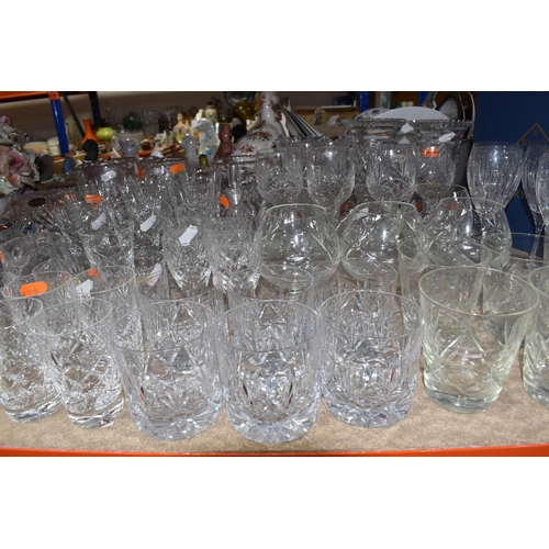 884 - A QUANTITY OF CUT CRYSTAL AND SIMILAR GLASSWARE, over sixty pieces to include nine sets/part sets of... 