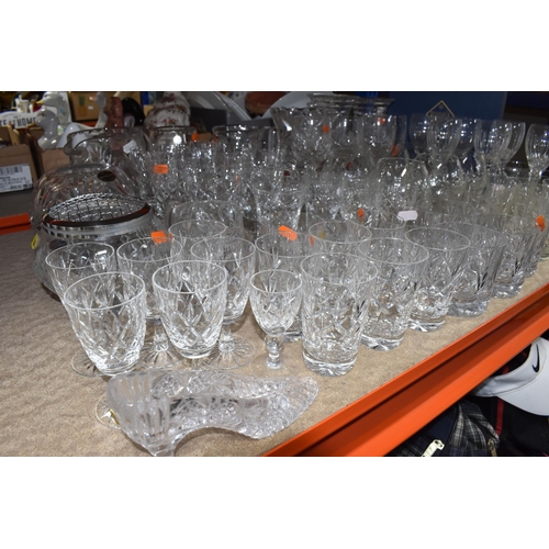 884 - A QUANTITY OF CUT CRYSTAL AND SIMILAR GLASSWARE, over sixty pieces to include nine sets/part sets of... 