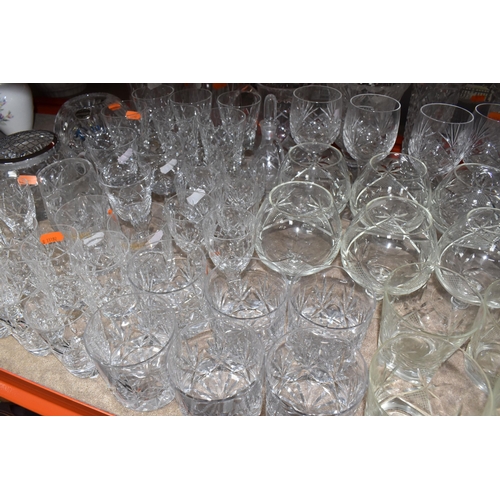 884 - A QUANTITY OF CUT CRYSTAL AND SIMILAR GLASSWARE, over sixty pieces to include nine sets/part sets of... 