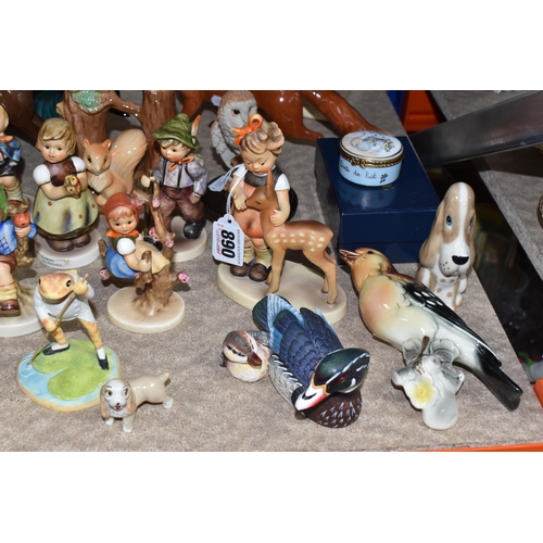 890 - A GROUP OF HUMMEL, BESWICK AND OTHER CERAMIC FIGURES, ETC, to include Hummel figures: Friends 136/1 ... 