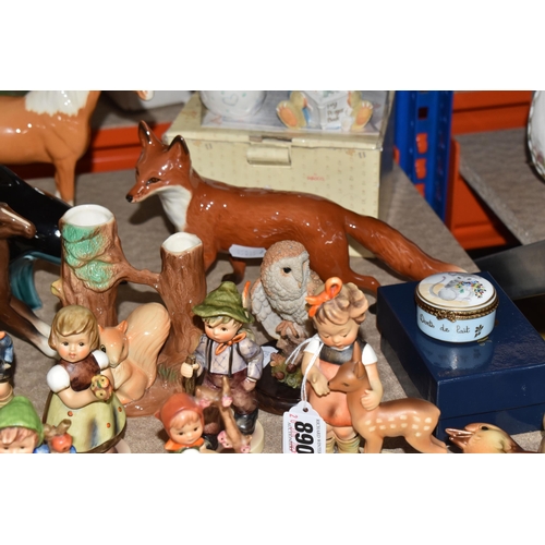 890 - A GROUP OF HUMMEL, BESWICK AND OTHER CERAMIC FIGURES, ETC, to include Hummel figures: Friends 136/1 ... 