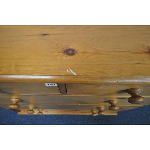 159 - A MODERN PINE CHEST OF TWO SHORT OVER THREE LONG DRAWERS, width 93cm x depth 54cm x height 100cm, co... 