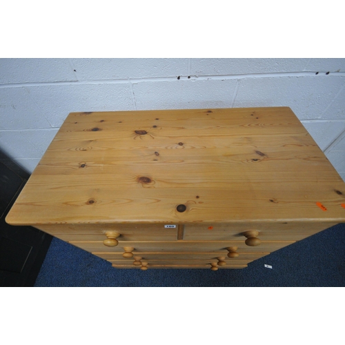 160 - A MODERN PINE CHEST OF TWO SHORT OVER THREE LONG DRAWERS, width 93cm x depth 52cm x height 100cm, co... 