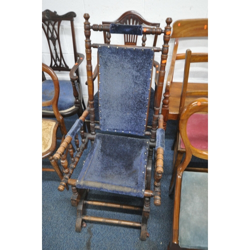 172 - TEN CHAIRS, varying in shape, size, style, timbers, upholstery, etc, condition report: all ideal for... 