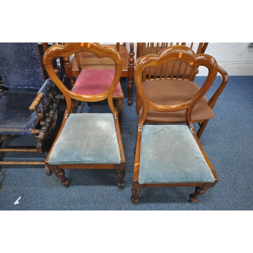 172 - TEN CHAIRS, varying in shape, size, style, timbers, upholstery, etc, condition report: all ideal for... 