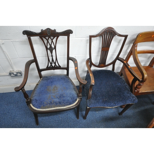 172 - TEN CHAIRS, varying in shape, size, style, timbers, upholstery, etc, condition report: all ideal for... 