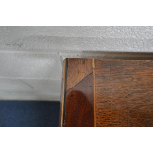 175 - A GEORGIAN OAK CHEST OF TWO SHORT OVER THREE LONG GRADUATED DRAWERS, raised on bracket feet, width 1... 