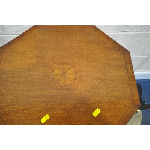 223 - AN EARLY 20TH CENTURY MAHOGANY TRIPOD TABLE, with an octagonal top, raised on a spiral support, with... 