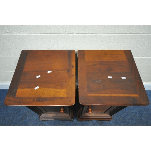 266 - AN OPPOSING PAIR OF WILLIS AND GAMBIER LOUIS PHILIPPE BEDSIDE CABINETS, fitted with a single drawer,... 