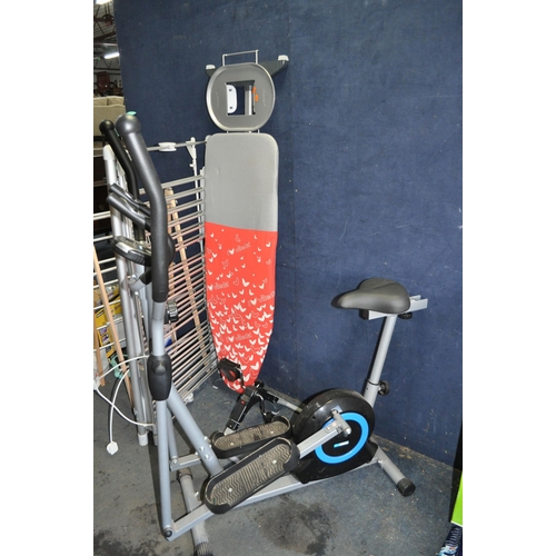 55 - A COLLECTION OF HOUSEHOLD ITEMS, including a Pro Fitness Elliptical, a Care Co exercise machine, a h... 