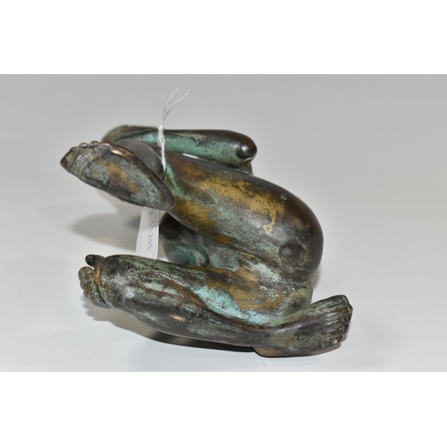 777 - A BRONZED FIGURE OF A KNEELING FEMALE NUDE, unsigned, with Verdigris effect finish, height 20cm (1) ... 