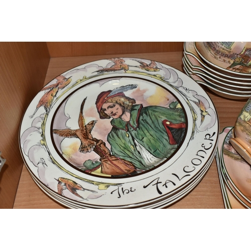 785 - A COLLECTION OF DICKEN'S WARE, comprising six Royal Doulton dinner plates D6327 Sam Weller (chipped)... 