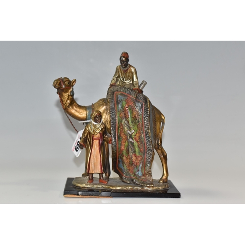 789 - A COLD PAINTED SPELTER TABLE LIGHTER IN THE STYLE OF FRANZ BERGMAN, a novelty cold painted spelter t... 