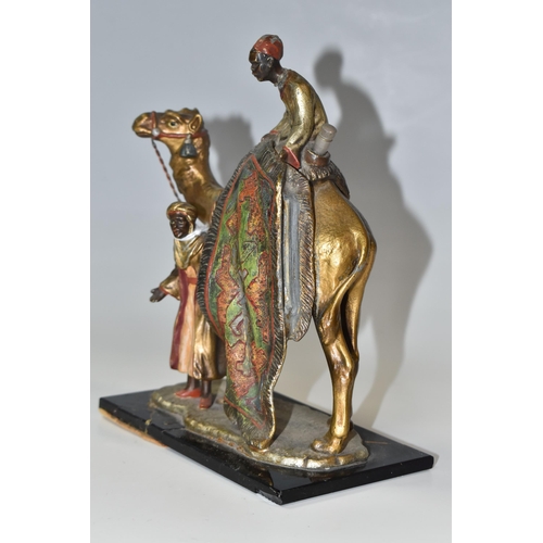 789 - A COLD PAINTED SPELTER TABLE LIGHTER IN THE STYLE OF FRANZ BERGMAN, a novelty cold painted spelter t... 