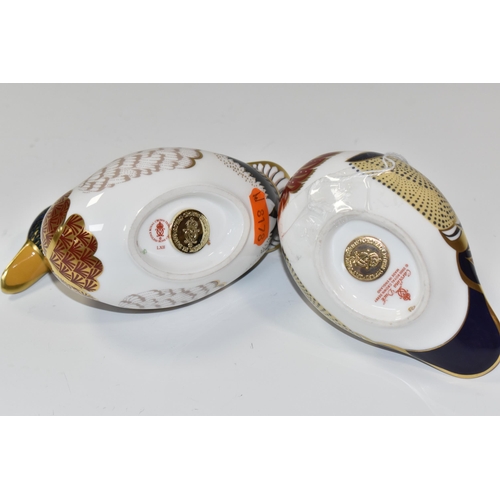 791 - TWO ROYAL CROWN DERBY IMARI PAPERWEIGHTS, comprising  'Mallard Duck' introduced 1997 and 'Carolina D... 