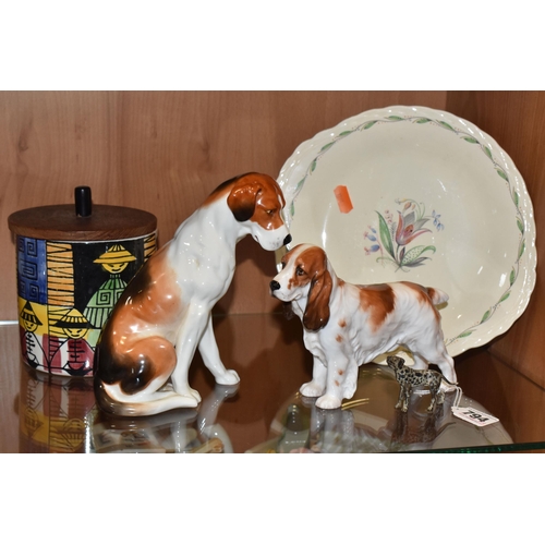 794 - A GROUP OF CERAMICS, comprising a Royal Worcester 'fox hound' no.2994, black backstamp, a Royal Doul... 