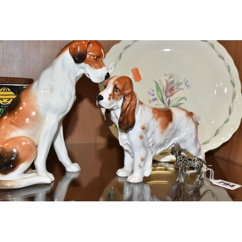 794 - A GROUP OF CERAMICS, comprising a Royal Worcester 'fox hound' no.2994, black backstamp, a Royal Doul... 