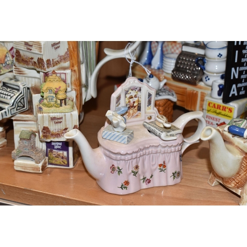 796 - A COLLECTION OF CARDEW NOVELTY TEAPOTS AND MINIATURE NOVELTY TEAPOTS, six standard size teapots comp... 