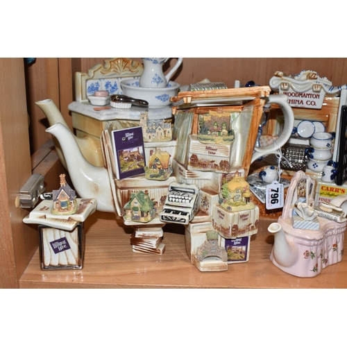 796 - A COLLECTION OF CARDEW NOVELTY TEAPOTS AND MINIATURE NOVELTY TEAPOTS, six standard size teapots comp... 