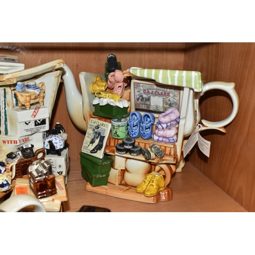 796 - A COLLECTION OF CARDEW NOVELTY TEAPOTS AND MINIATURE NOVELTY TEAPOTS, six standard size teapots comp... 