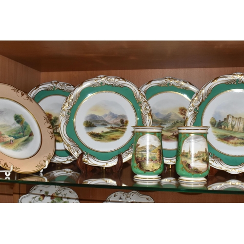 806 - SIX NINETEENTH CENTURY DAVENPORT CABINET PLATES, ETC, the Davenport plates painted with scenes named... 