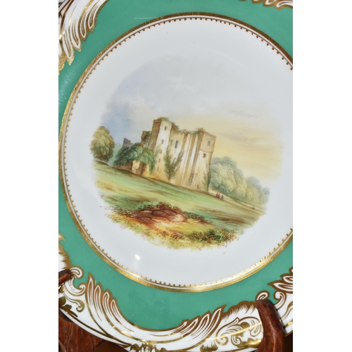 806 - SIX NINETEENTH CENTURY DAVENPORT CABINET PLATES, ETC, the Davenport plates painted with scenes named... 