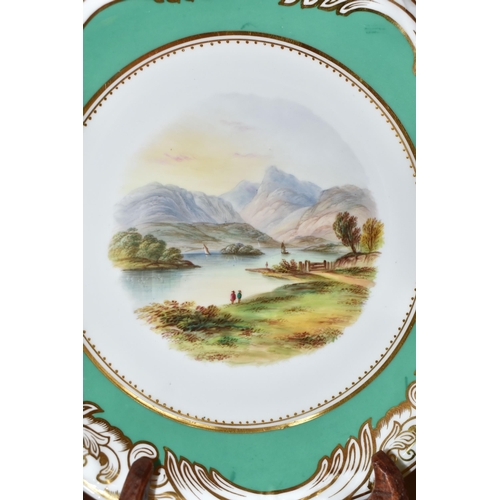 806 - SIX NINETEENTH CENTURY DAVENPORT CABINET PLATES, ETC, the Davenport plates painted with scenes named... 