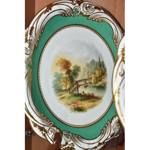 806 - SIX NINETEENTH CENTURY DAVENPORT CABINET PLATES, ETC, the Davenport plates painted with scenes named... 