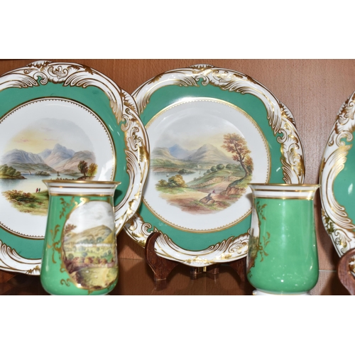 806 - SIX NINETEENTH CENTURY DAVENPORT CABINET PLATES, ETC, the Davenport plates painted with scenes named... 