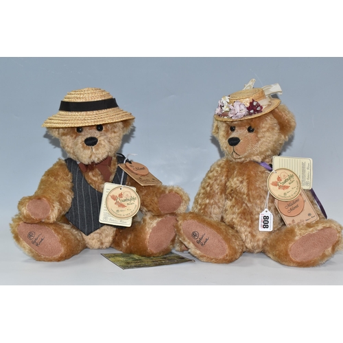 808 - TWO ROBIN RIVE LIMITED EDITION TEDDY BEARS, comprising Monet no 96/200 and Madame Monet no 52/200, e... 