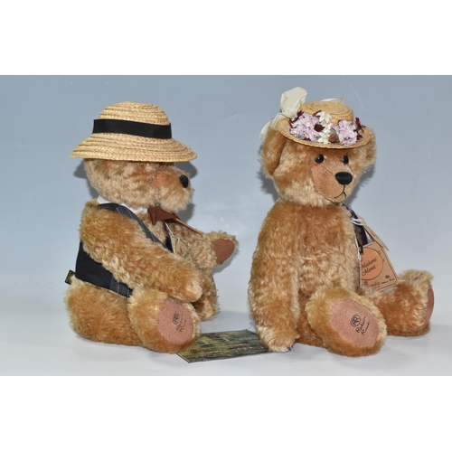 808 - TWO ROBIN RIVE LIMITED EDITION TEDDY BEARS, comprising Monet no 96/200 and Madame Monet no 52/200, e... 