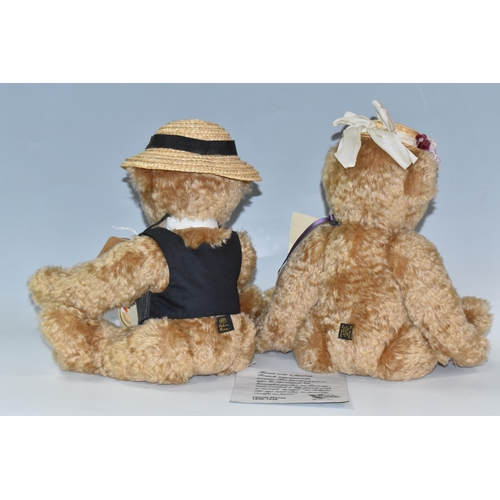 808 - TWO ROBIN RIVE LIMITED EDITION TEDDY BEARS, comprising Monet no 96/200 and Madame Monet no 52/200, e... 