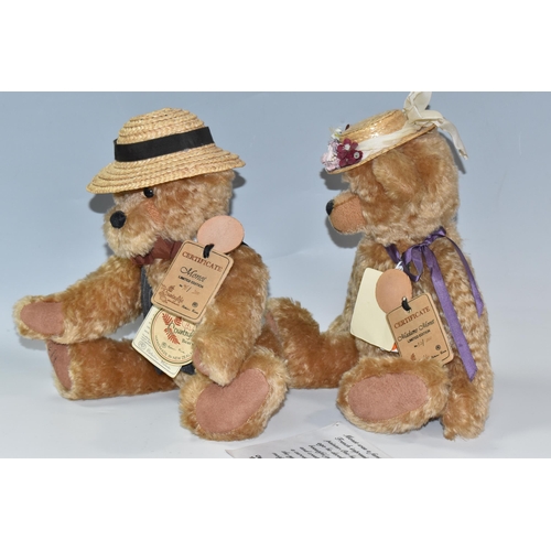 808 - TWO ROBIN RIVE LIMITED EDITION TEDDY BEARS, comprising Monet no 96/200 and Madame Monet no 52/200, e... 