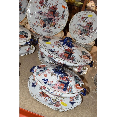 837 - A COLLECTION OF S & F CO. 'PEKIN' DINNERWARE to include two lidded tureens and stands, two lidded so... 