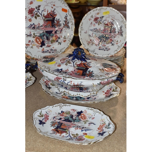 837 - A COLLECTION OF S & F CO. 'PEKIN' DINNERWARE to include two lidded tureens and stands, two lidded so... 