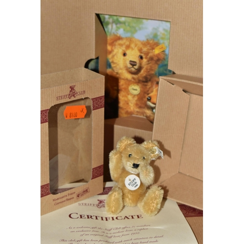 838 - A COLLECTION OF EIGHT STEIFF COLLECTORS CLUB BEARS comprising a 1999 honey bear with a magazine incl... 