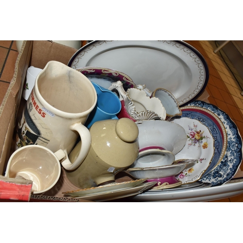 841 - THREE BOXES AND LOOSE CERAMICS to include two boxes of Coalport 'Revelry' dinnerware comprising asso... 