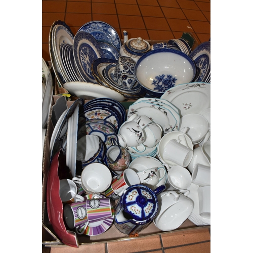 849 - THREE BOXES OF CERAMICS to include a quantity of Paragon 'Two for Joy' tea wares comprising cups, sa... 