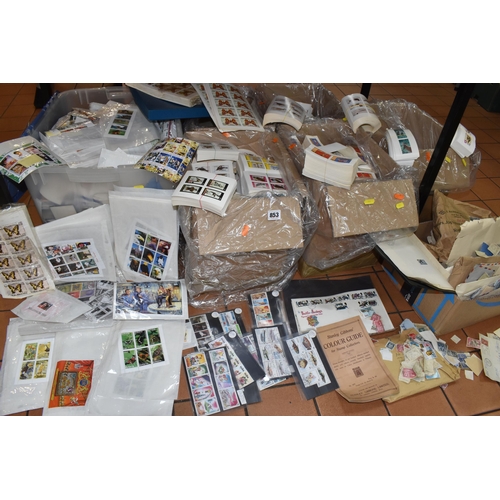 853 - SIX BOXES OF 'CINDERELLA/LOCAL' STAMPS AND A BOX OF INTERNATIONAL USED STAMPS to include thousands o... 