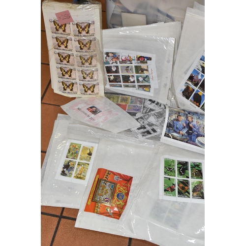 853 - SIX BOXES OF 'CINDERELLA/LOCAL' STAMPS AND A BOX OF INTERNATIONAL USED STAMPS to include thousands o... 