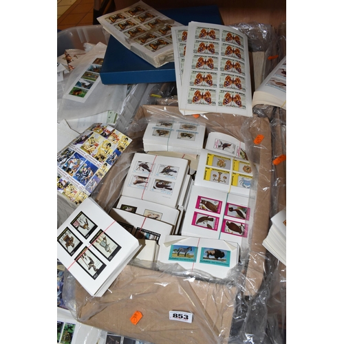 853 - SIX BOXES OF 'CINDERELLA/LOCAL' STAMPS AND A BOX OF INTERNATIONAL USED STAMPS to include thousands o... 