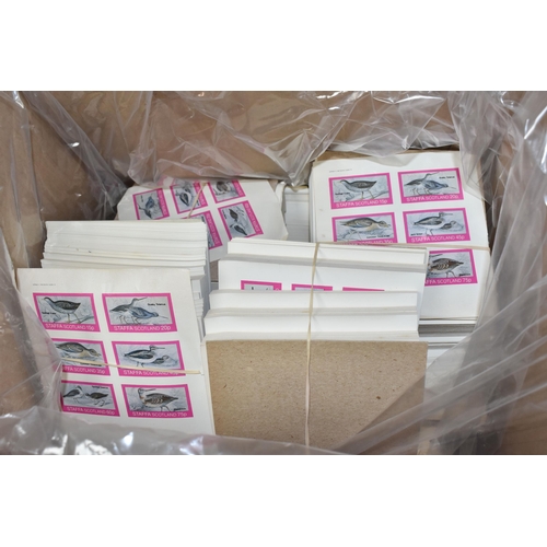 867 - SIX BOXES OF 'CINDERELLA/LOCAL' STAMPS to include thousands of Sweden, Staffa Scotland, Eynhallow, D... 