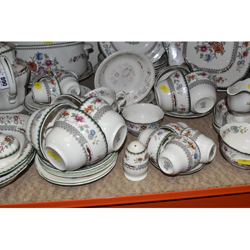 890 - A LARGE GROUP OF MOSTLY SPODE CHINESE ROSE DINNERWARES to include a lidded tureen (dull when tapped)... 