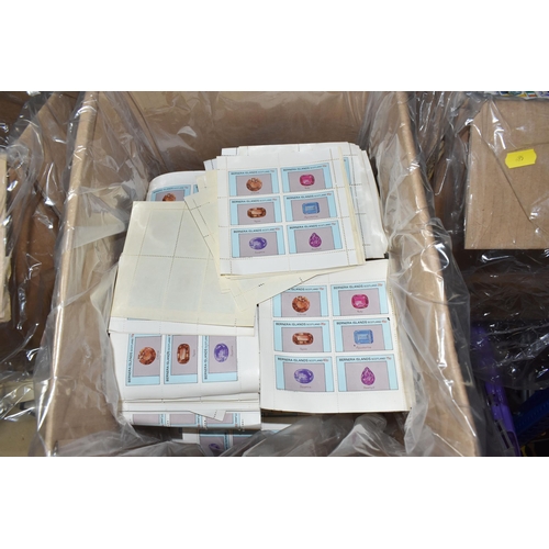 895 - SIX BOXES OF 'CINDERELLA/LOCAL' STAMPS to include thousands of Oman, Staffa Scotland, Eynhallow, Ajm... 