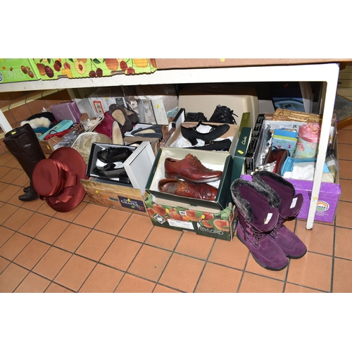 902 - SIX BOXES OF LADIES CLOTHING, SHOES AND SUNDRIES, to include boots and shoes Euro size 38, maker's n... 