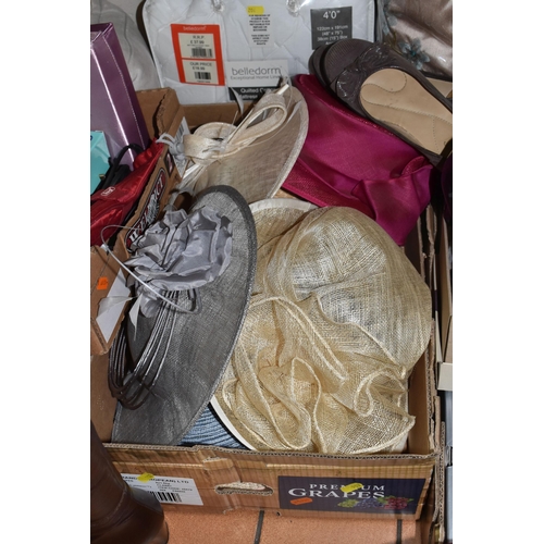 902 - SIX BOXES OF LADIES CLOTHING, SHOES AND SUNDRIES, to include boots and shoes Euro size 38, maker's n... 