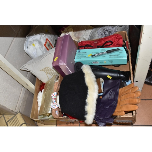 902 - SIX BOXES OF LADIES CLOTHING, SHOES AND SUNDRIES, to include boots and shoes Euro size 38, maker's n... 