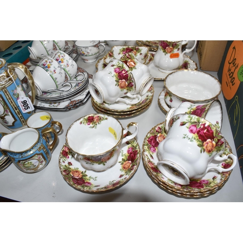 905 - A GROUP OF TEA WARES, comprising twenty-four pieces of Royal Albert Old Country Roses: a sandwich pl... 